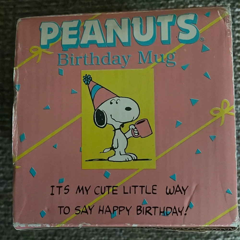 Willitts Design Vintage Snoopy Mug Peanuts Dancing Happy Birthday